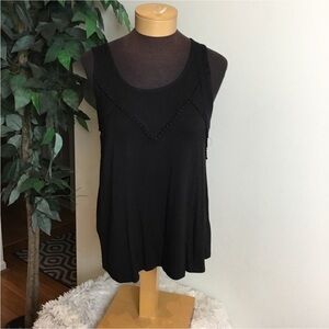 Love,fire black scoop neck ribbed & Pom Pom detail Woman/Junior Medium